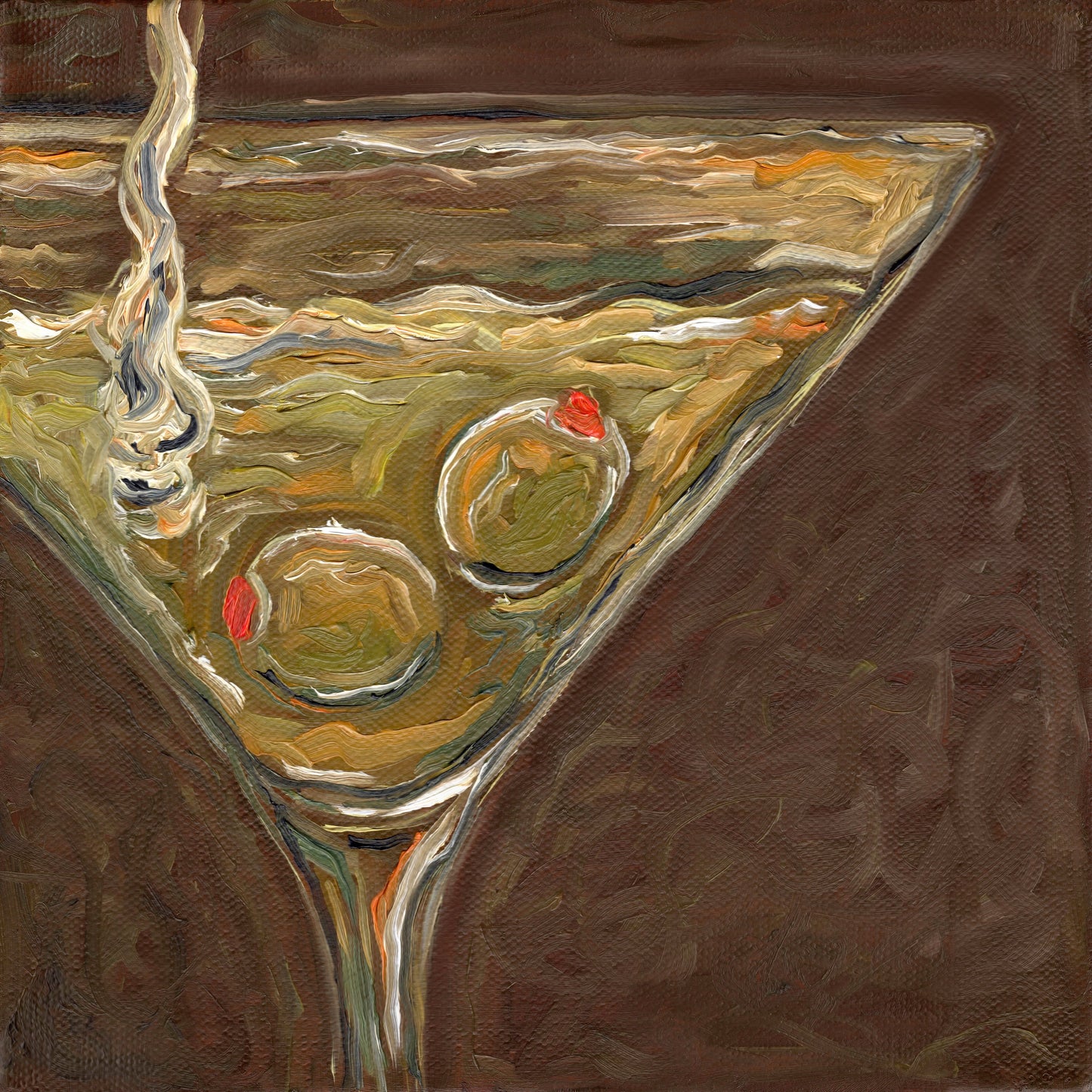 Chartreuse Martini 8x8 Oil Painting