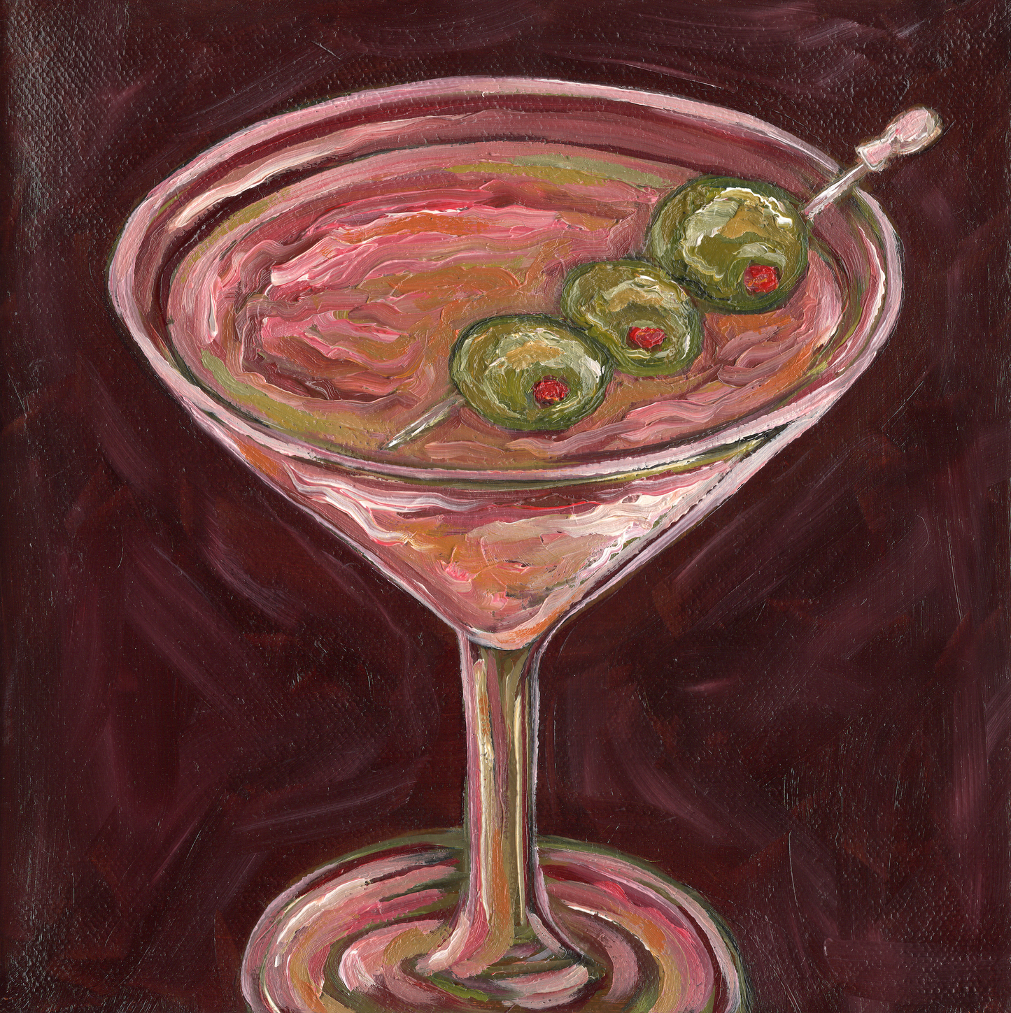 Pink Martini 8x8 Oil Painting