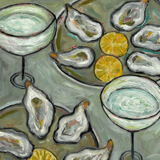 Oysters and Cocktails 12x16 Oil Painting