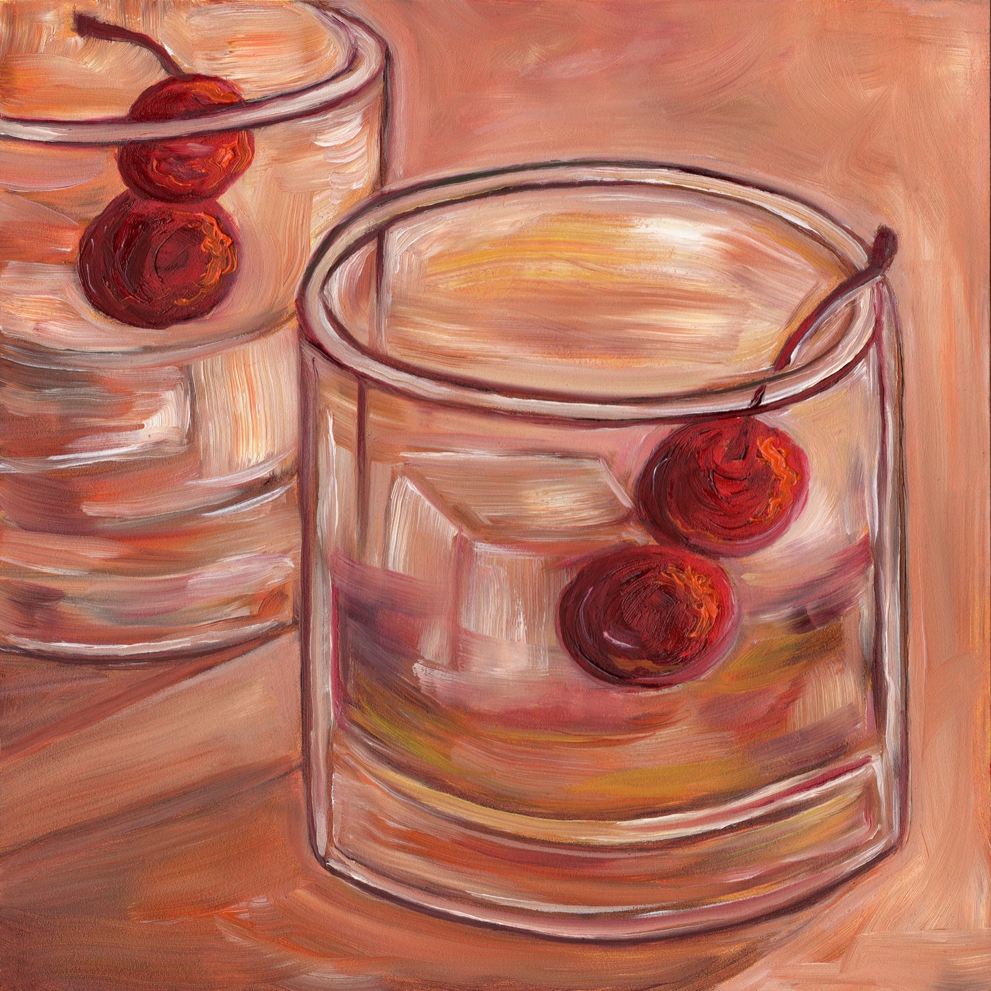 Manhattans 10x10 Oil Painting