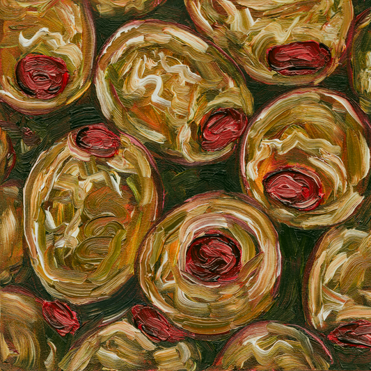 Moody Olives 5x5 Oil Painting