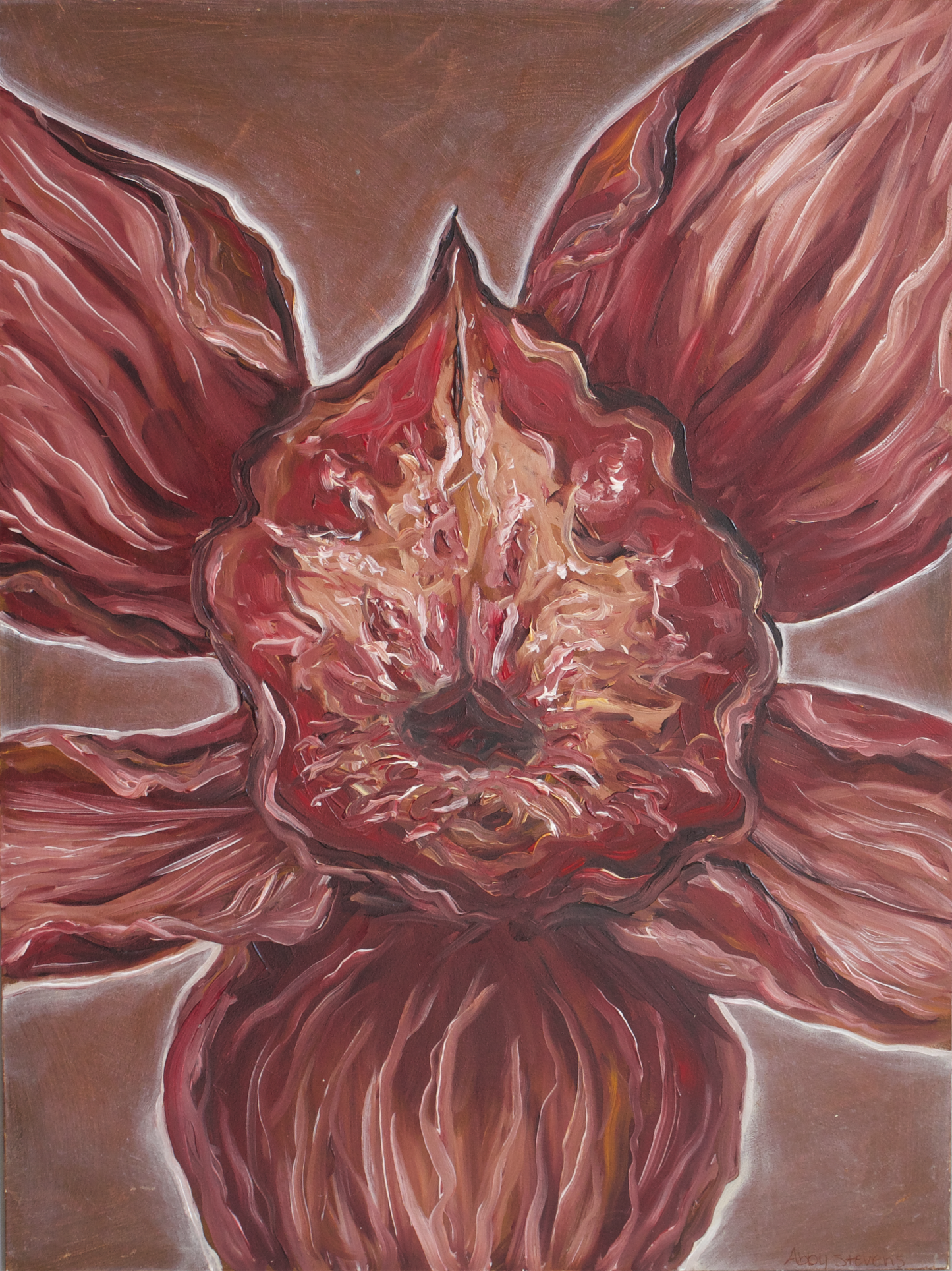 Moody Little Orchid 12x16 Oil Painting