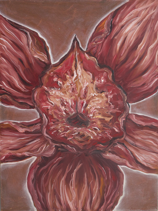 Moody Little Orchid 12x16 Oil Painting