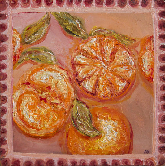 Clementines 5x5 Oil Painting