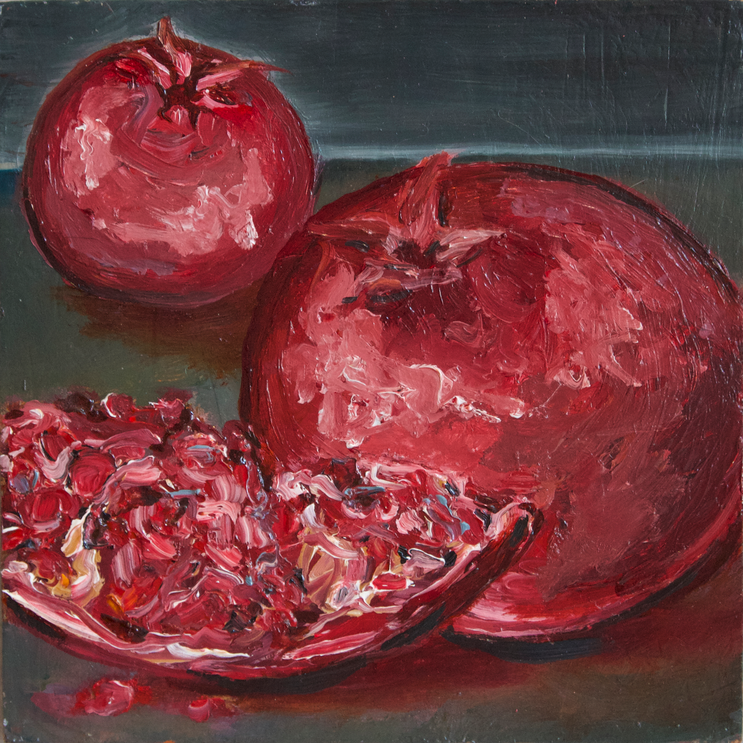 Pomegranates 6x6 Oil Painting