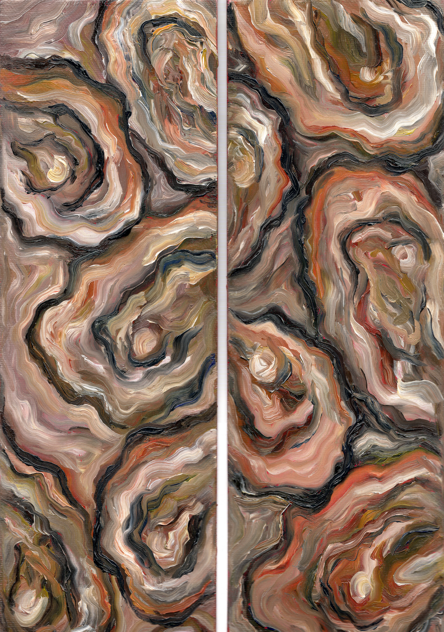Oysters(2) 12x4 Oil Paintings