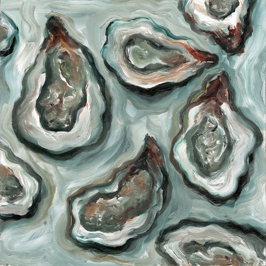 Oysters 10x10 Oil Painting